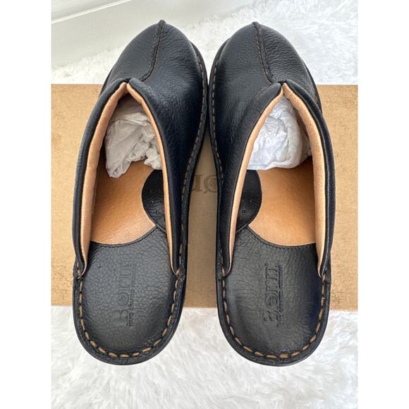 Born Mount II Black Leather Platform Clogs Size 9 Comfort Slip-On Shoes like new - Picture 8 of 16